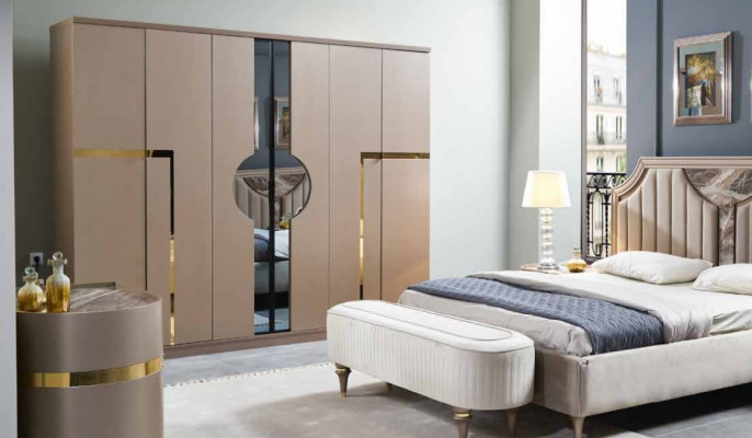 Wardrobe luxury closet bedroom furniture Italian style wooden cabinets