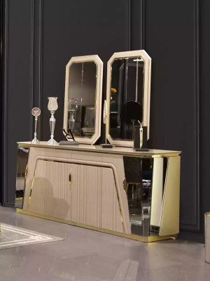 Modern dining room set dining table sideboard with mirror new luxury furnishing new