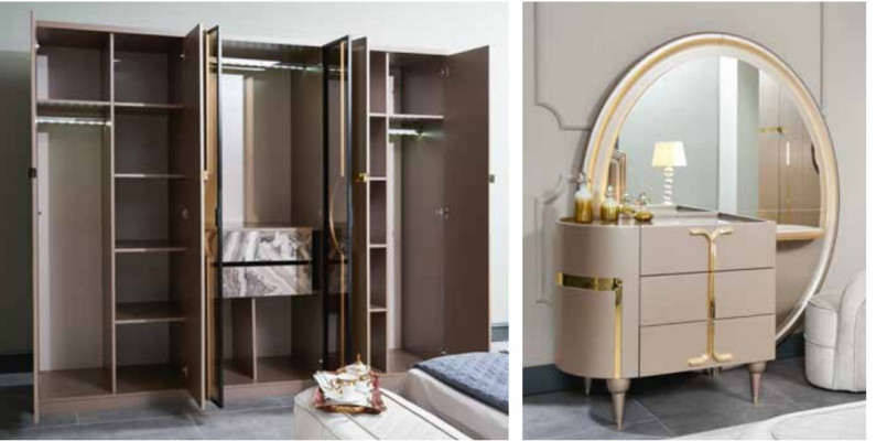 Wardrobe luxury closet bedroom furniture Italian style wooden cabinets