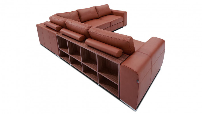 Corner sofa with separate shelf