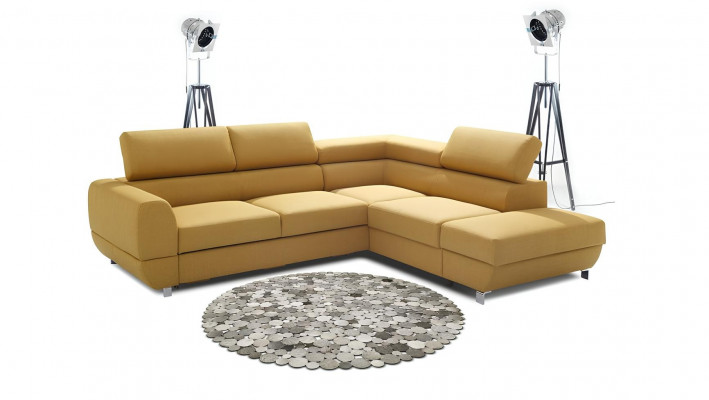 Modern gray corner sofa with bed mechanism