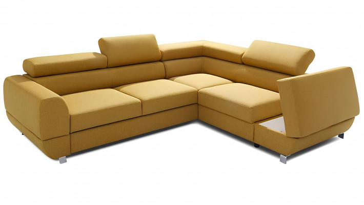 Modern gray corner sofa with bed mechanism