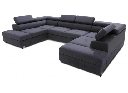 U-shaped bench with bed function and textile storage space