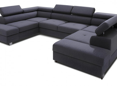 U-shaped bench with bed function and textile storage space