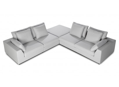 Modern white L-sofa
