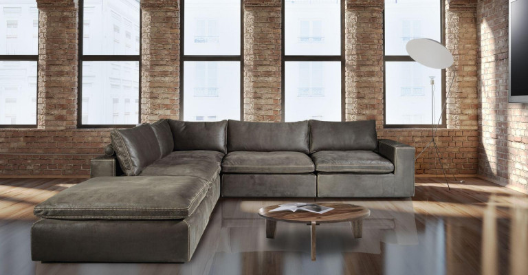 Modern corner sofa made of 100% leather