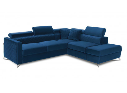 Sofa with bed function, soft, blue