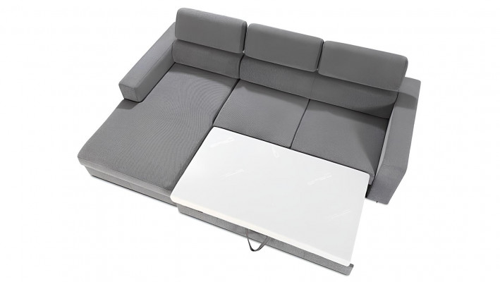 Modern L-shaped corner sofa with bed function
