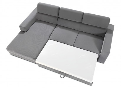 Modern L-shaped corner sofa with bed function