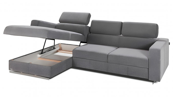 Modern L-shaped corner sofa with bed function