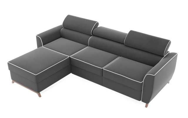 Modern gray corner sofa