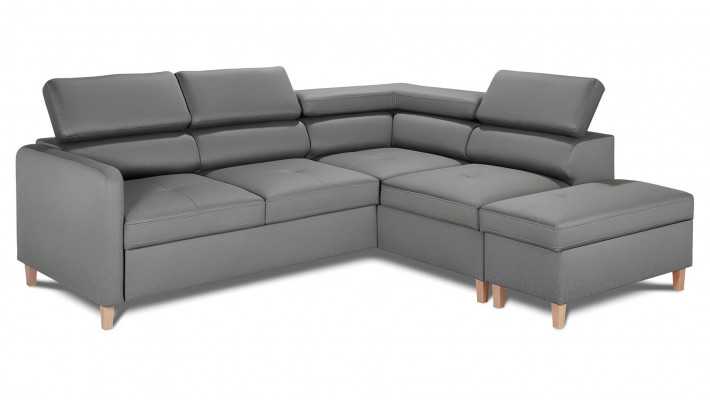 Modern L-shaped sofa with bed function