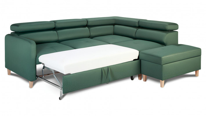 Modern L-shaped sofa with bed function