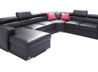 XXL sofa set with soft genuine leather 100% for the living room