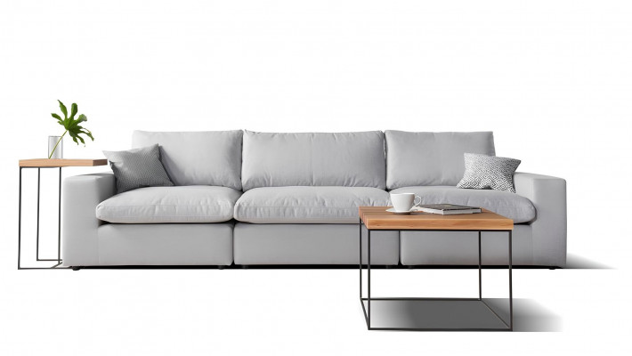 Modern gray sofa for 3 people