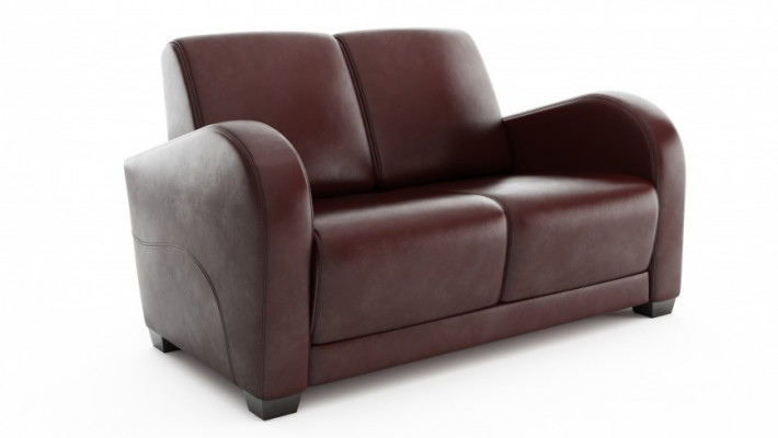 Modern two-seater sofa made of 100% Italian leather