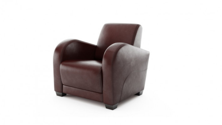 Modern brown leather lounge chair 100% Italian for the living room