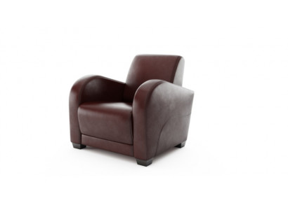 Modern brown leather lounge chair 100% Italian for the living room