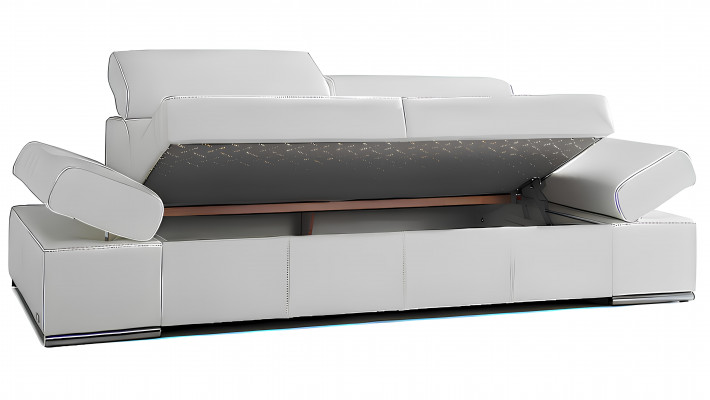 Functional two-seater sofa made of 100% Italian leather