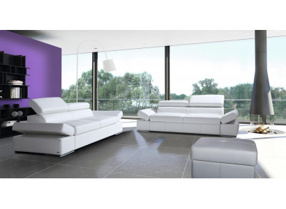 Modern leather sofa and chair in 2 parts