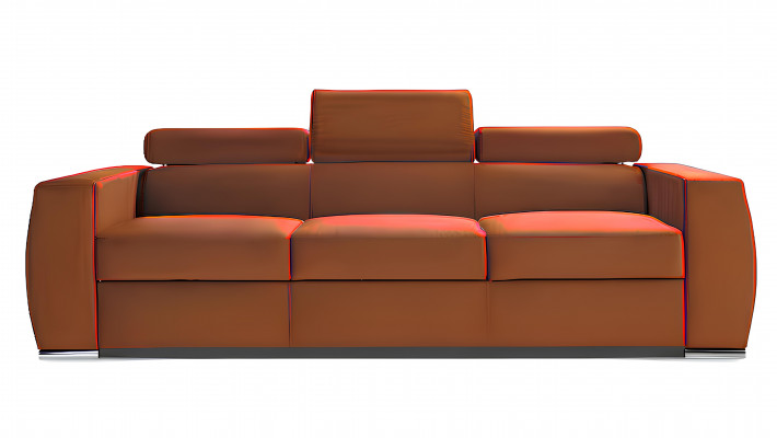 Modern three-seater sofa with bed function made of fabric