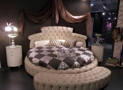 Round bed round design beds leather double hotel luxury frame