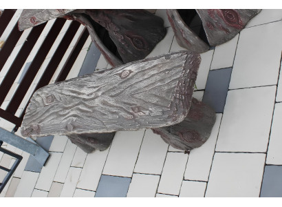 Garden table with 2 benches made of acacia wood