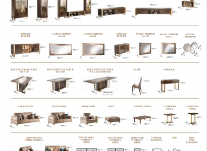 Modern sofa set 3+1+1 with upholstered chairs