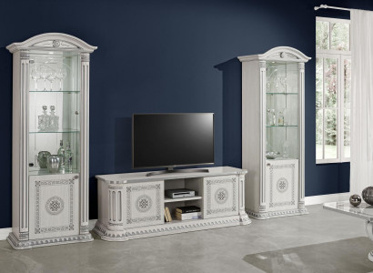 Luxury display cabinet with white glass and design