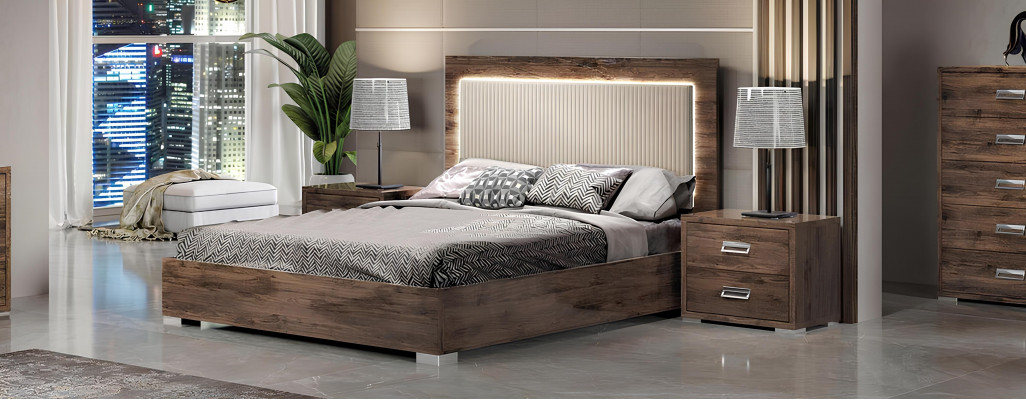 Complete bed with nightstands, bed frame, 3 pieces