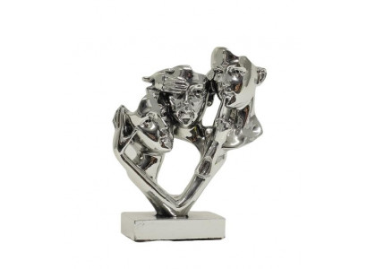 Decorative statue in silver color 22 cm