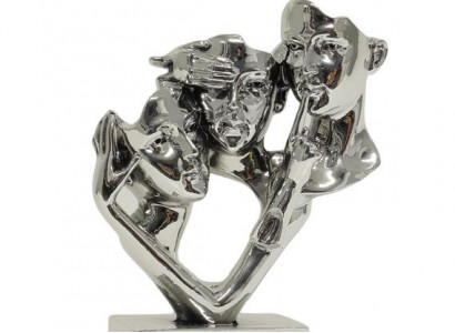 Decorative statue in silver color 22 cm