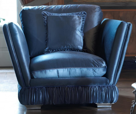 Designer upholstered chair textile single seat upholstered sofa velvet
