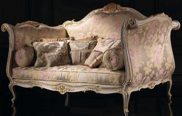 Designer sofa set for 4 people, armchair, velvet fabric in 4 parts, classic furniture