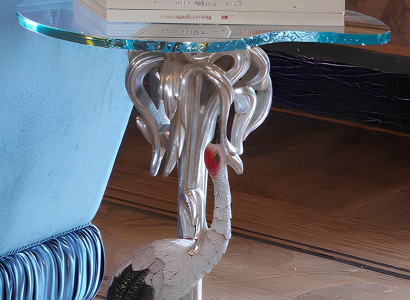 Luxury wooden coffee table in classic Baroque Rococo style