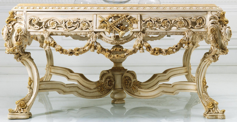 Dining table made of solid wood in vintage style