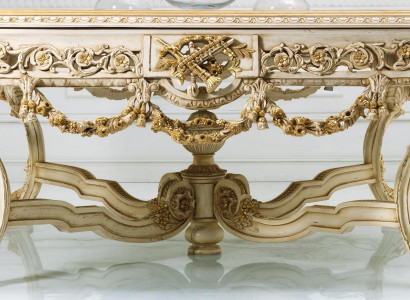 Dining table made of solid wood in vintage style