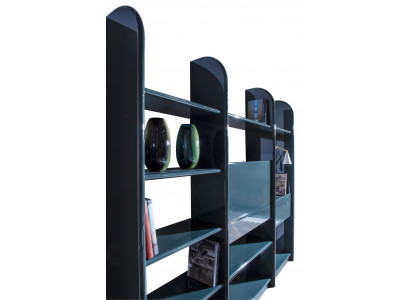 Mobile library with double compartment for office and living room