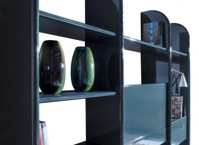 Mobile library with double compartment for office and living room