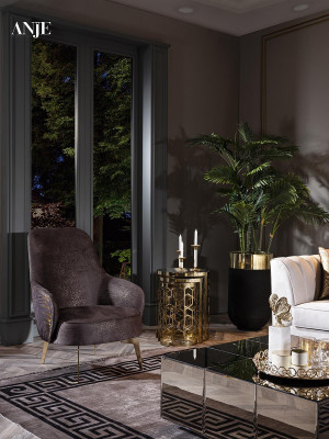 Luxury sofa complete RTV TV stand three-seater