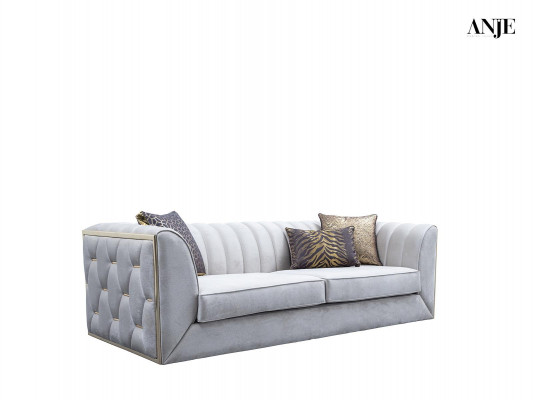 Modern three-seater sofa made of stainless steel