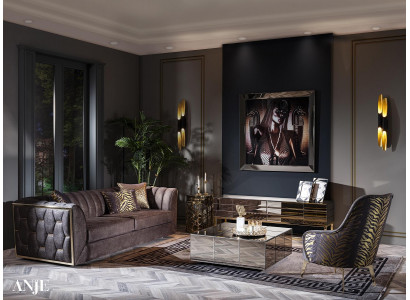 Modern luxury sofa set made of stainless steel for the living room new