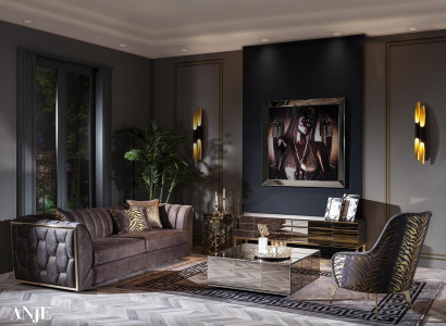 Modern luxury sofa set made of stainless steel for the living room new