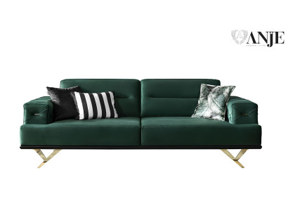 Green sofa for three people