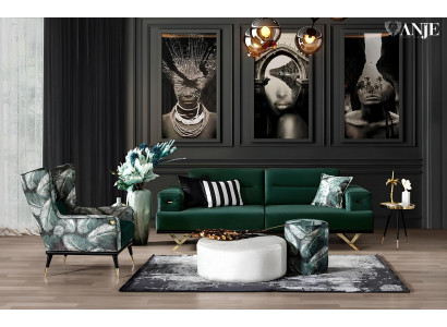 Luxury green upholstered chair new