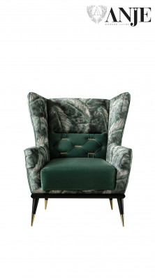 Luxury green upholstered chair new