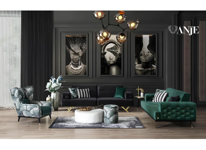 Luxury green ottoman table