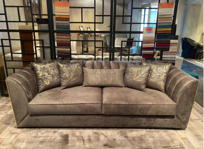 Modern luxury taupe three-seater sofa