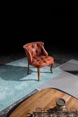 Brown leather cocktail chair of designer luxury furniture for the living room