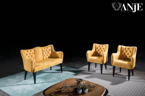 Modern luxury orange loveseat